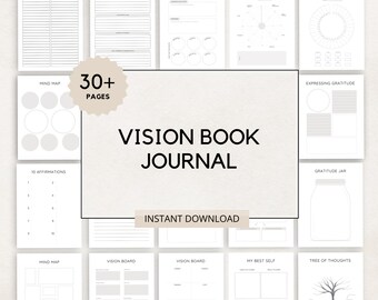 Vision Book Journal, Vision Journal, Vision Book, Vision Board Journal, dankbaarheidsdagboek, manifestatie, wet van aantrekking, doelen stellen