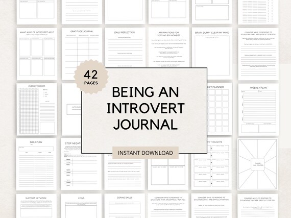 Introvert Journal, Being an Introvert Journal, Mental Health, Introvert planner, Being an Introvert, Personal Growth, Introvert Planner
