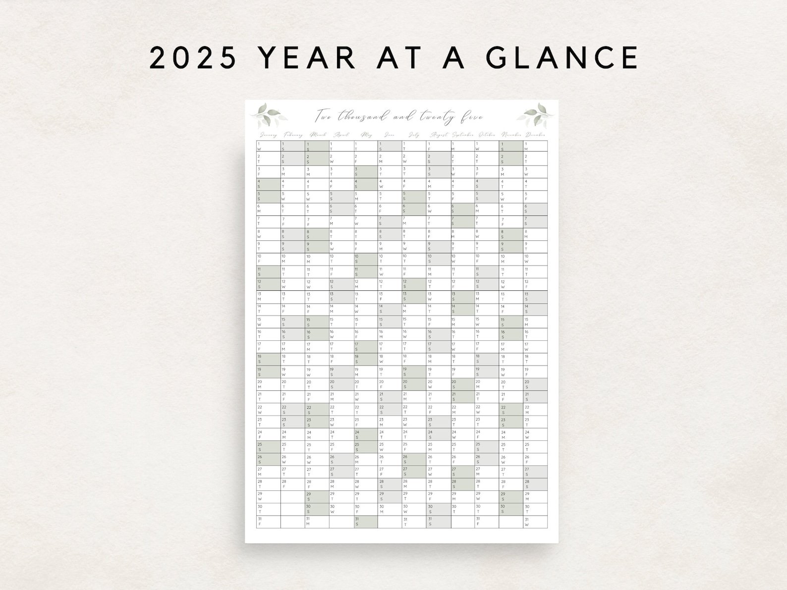 2025 Yearly Planner Printable, Yearly Planning Calendar, Calendar