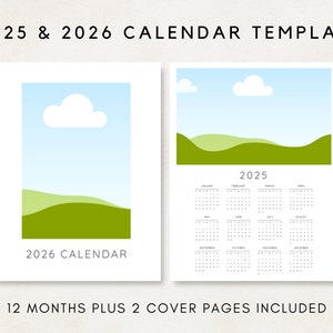 Step into the year with this versatile 2025-2026 Calendar Template! This editable calendar is designed for both personal and commercial use. Add your pictures or designs effortlessly.