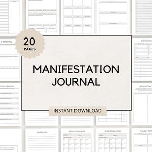 Manifestation Journal, Law of attraction, Manifest Journal, Manifest planner, Mindfulness Journal, Manifest Your Dreams, Law of Attraction