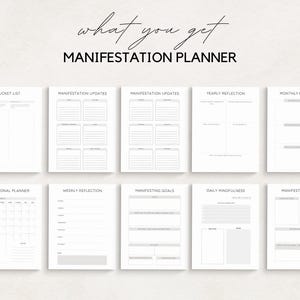 Unlock the power of your dreams with this Manifestation Planner Printable. This comprehensive Manifestation Journal is designed to help you manifest your goals, dreams, and desires using the Law of Attraction.