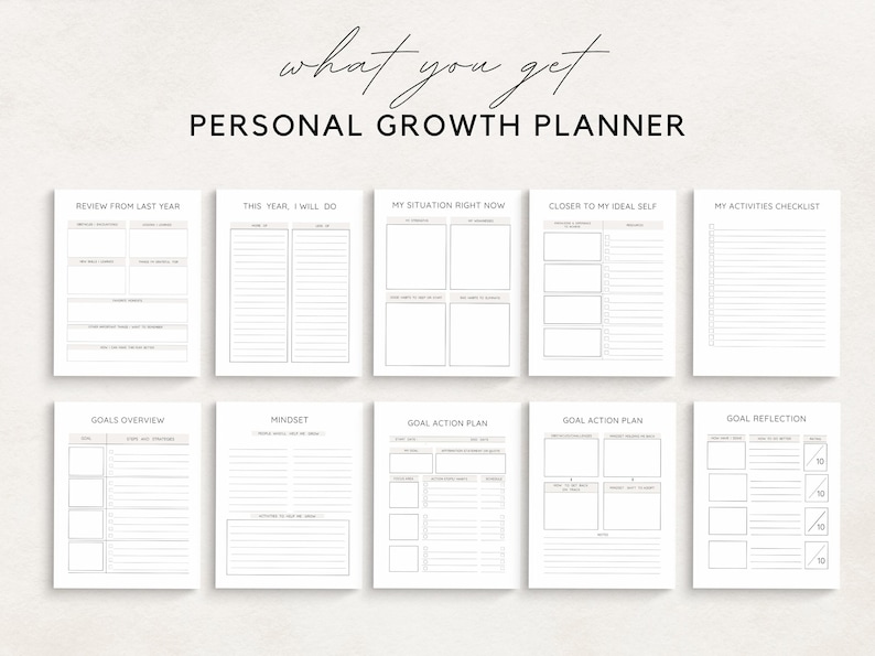 Unlock your full potential and transform your life with this Personal Growth Planner Printable. Designed to help you achieve your personal development goals, this planner will guide you through every step of your growth journey.
