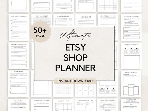 Etsy Shop Planner, Etsy Planner, Etsy Seller Plan, Etsy Business Plan, Etsy Planner, Etsy Shop Organization, Digital Etsy Shop Planner