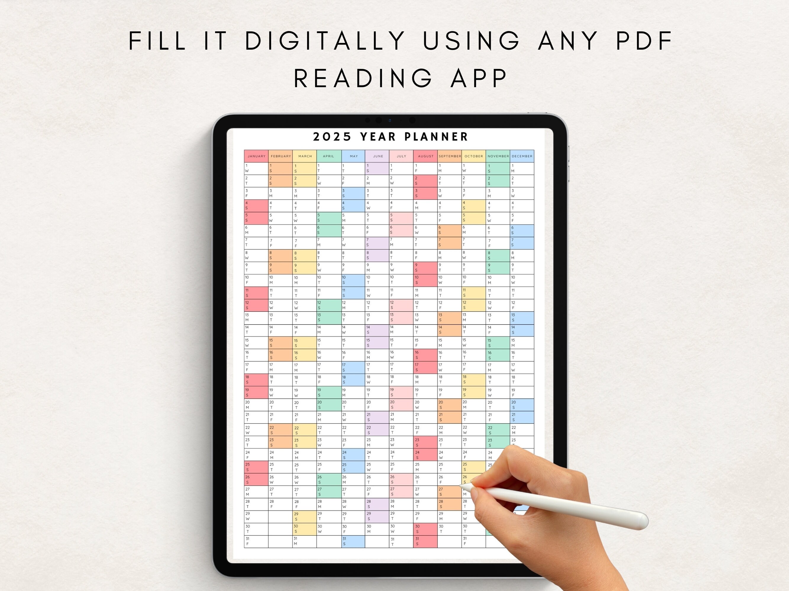 2025 Yearly Planner Printable, Yearly Planning Calendar, Calendar
