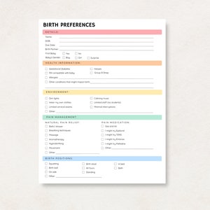 Prepare for the arrival of your little one with this Birth Plan Template Printable! This Birth Planner helps you outline preferences and make informed decisions for a personalized birthing experience.