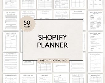 Shopify Planner, Shopify Store Planner Printable, Shopify Business Planner, Digital Shopify Planner, Shopify Shop Organization Planner