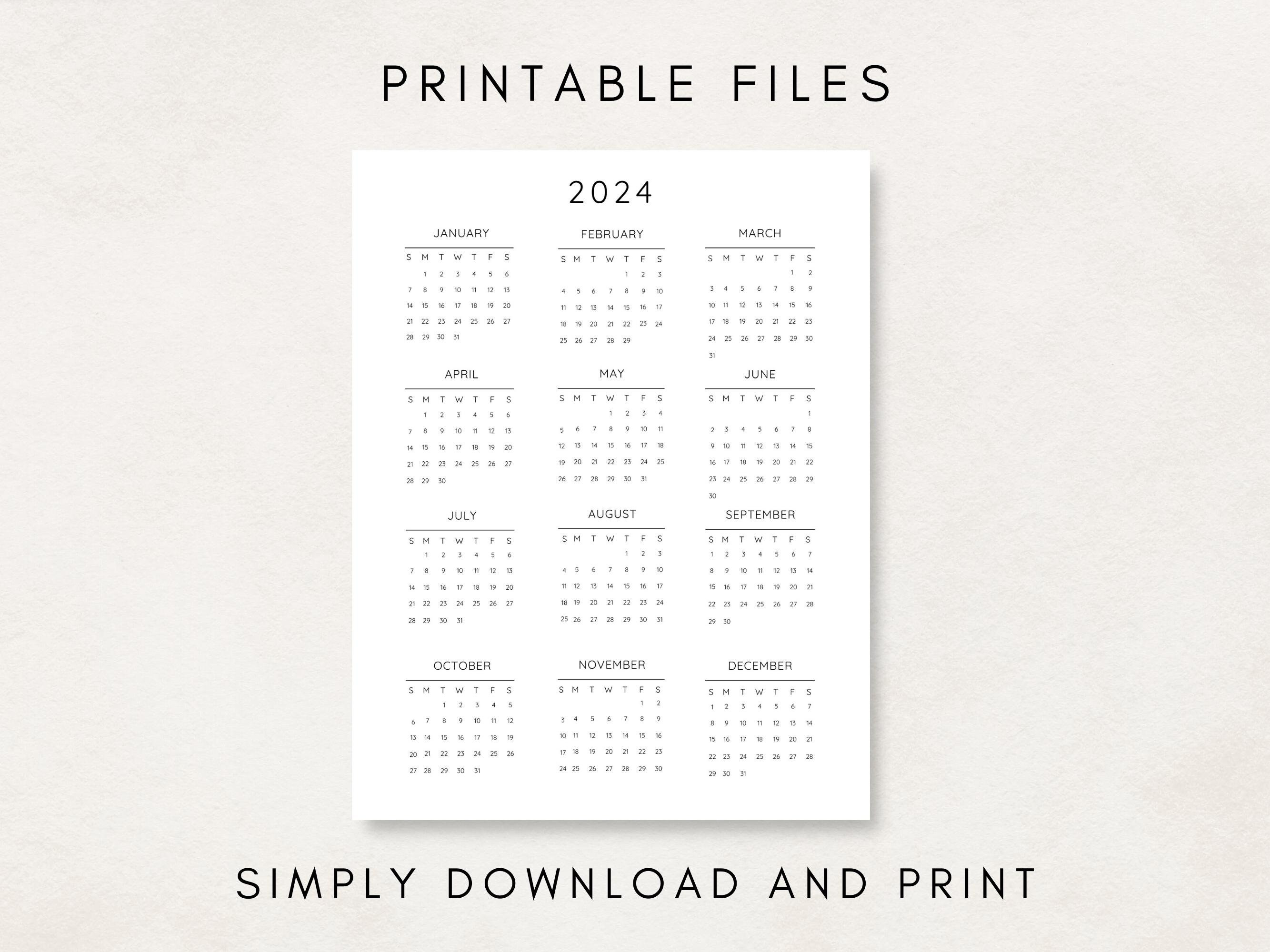 2024-2025 Yearly Calendar, Printable Calendar, 2024-2025 Calendar ...