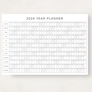 Plan your year with this 2024 Yearly Planner Printable! This digital download offers 2024 annual agenda and wall calendar template.