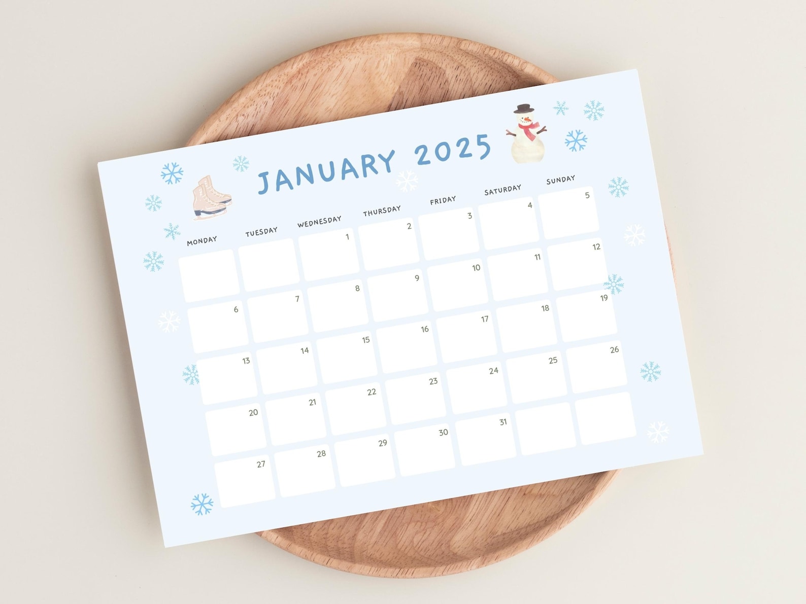 Cute 2025 Calendar Printable, Monthly Calendar 2025, 2025 Planner