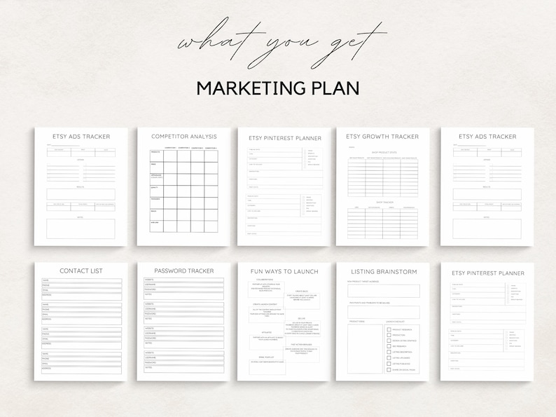 Streamline your Etsy business with this Etsy Shop Planner! Perfect for Etsy sellers, this planner helps you organize your shop, manage inventory, track sales, and plan your marketing efforts.