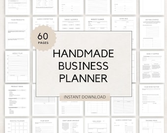 Handmade Business Planner, Business Planner, Handmade Business, Small Business, Printable Planner, Business Organiser, Small Business Plan