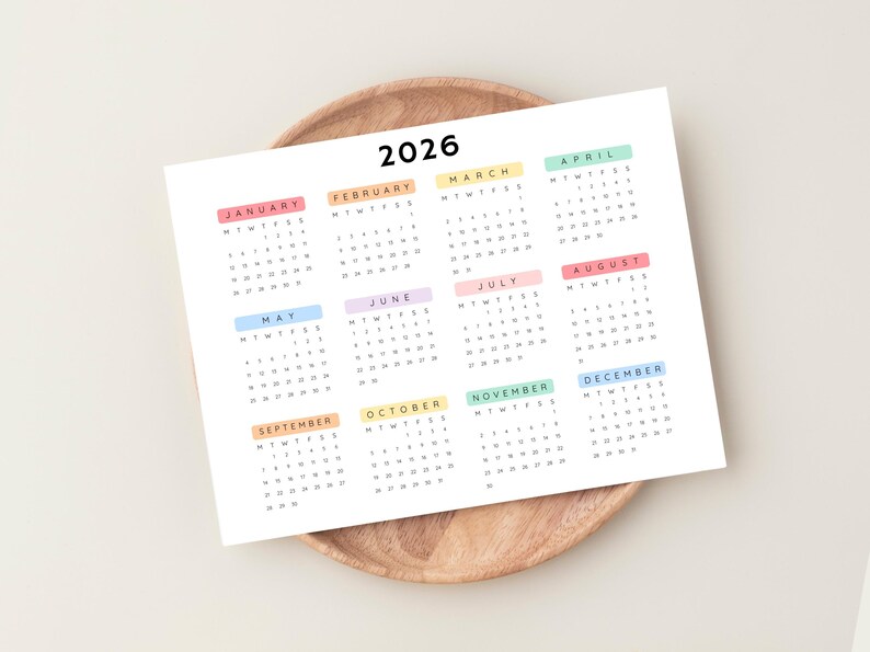 Plan ahead with this 2026 Yearly Calendar Printable!