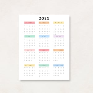 2024-2025 Yearly Calendar, Printable Calendar, 2024-2025 Calendar ...