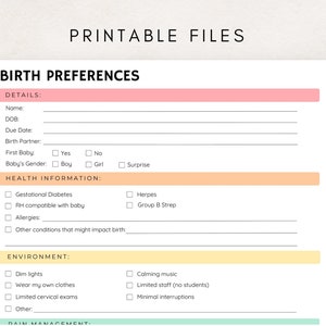 Prepare for the arrival of your little one with this Birth Plan Template Printable! This Birth Planner helps you outline preferences and make informed decisions for a personalized birthing experience.