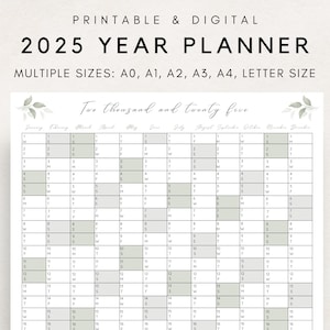 2025 Yearly Planner Printable, Yearly Planning Calendar, Calendar ...