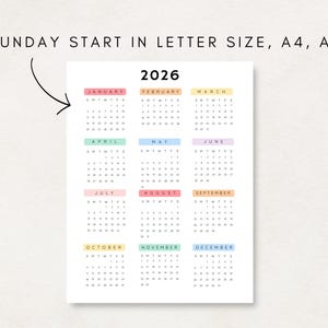 Plan ahead with this 2026 Yearly Calendar Printable! This digital download offers an annual calendar to stay organized throughout the year.