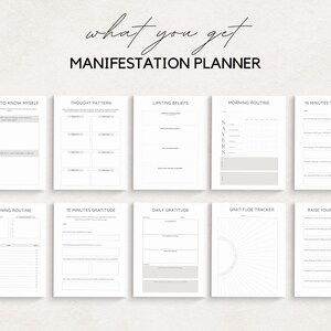 Unlock the power of your dreams with this Manifestation Planner Printable. This comprehensive Manifestation Journal is designed to help you manifest your goals, dreams, and desires using the Law of Attraction.