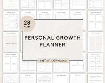 Personal Growth Planner, Personal Development, Growth Planner, Self Growth Planner, Self Improvement, Growth Mindset,Personal Growth Journal