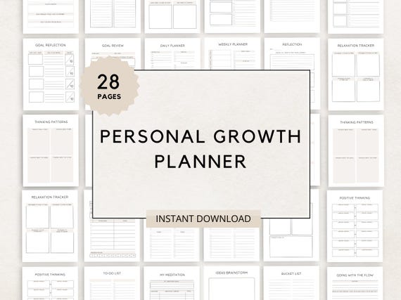 Personal Growth Planner, Personal Development, Growth Planner, Self Growth Planner, Self Improvement, Growth Mindset,Personal Growth Journal
