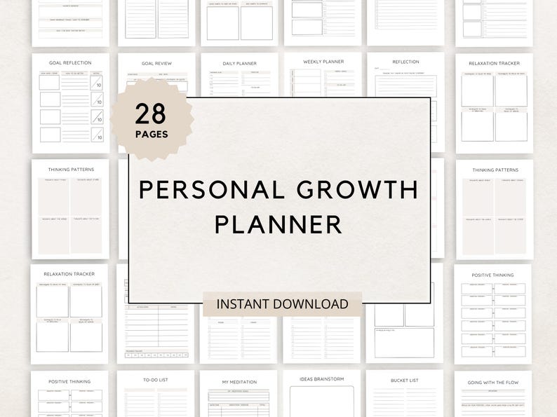 Unlock your full potential and transform your life with this Personal Growth Planner Printable. Designed to help you achieve your personal development goals, this planner will guide you through every step of your growth journey.