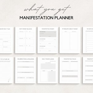 Unlock the power of your dreams with this Manifestation Planner Printable. This comprehensive Manifestation Journal is designed to help you manifest your goals, dreams, and desires using the Law of Attraction.