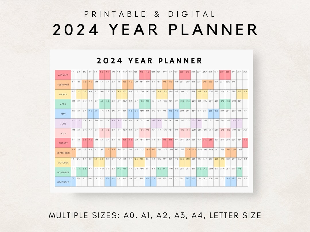 2024 Yearly Planner, 2024 Year Planner Printable, Yearly Planning