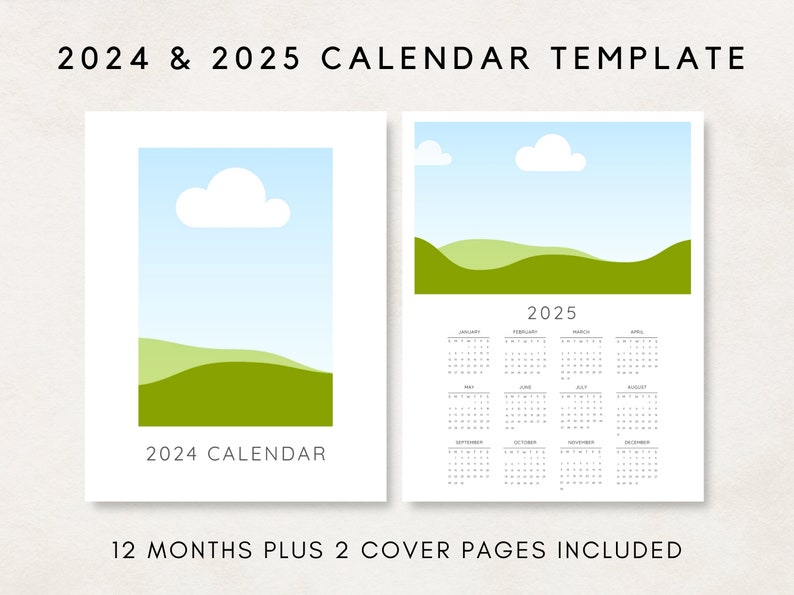 20242025 Kalendervorlage, Fotokalender, 20242025 Kalender, Blank