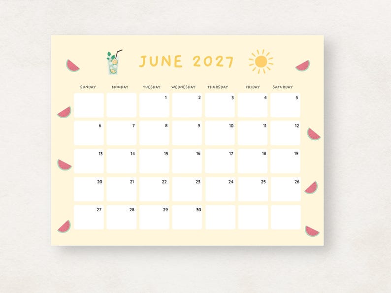 Stay organized with this 2027 calendar printable.