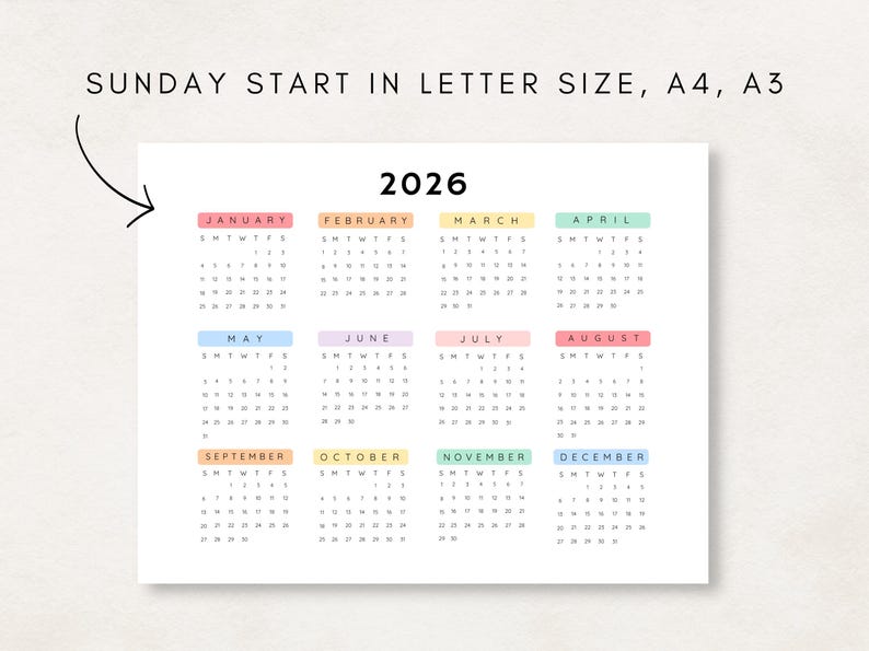 Plan ahead with this 2026 Yearly Calendar Printable!