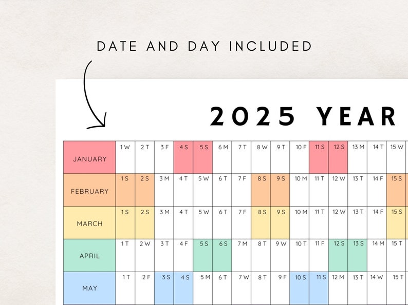 20242025 Yearly Planner, Year Planning Calendar, Calendar Poster, 2024