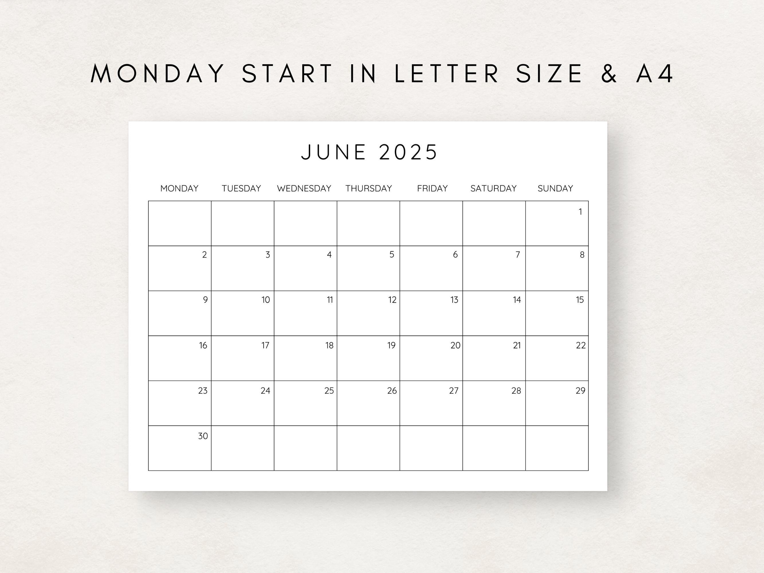 2024- 2025 Calendar Printable, Monthly Calendar 2024- 2025, Fillable ...