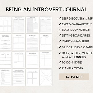 Embrace your introverted nature with this Introvert Journal Printable. This thoughtfully designed journal is perfect for introverts looking to reflect on their experiences, manage their energy, and practice self-care in a way that honors their personality.