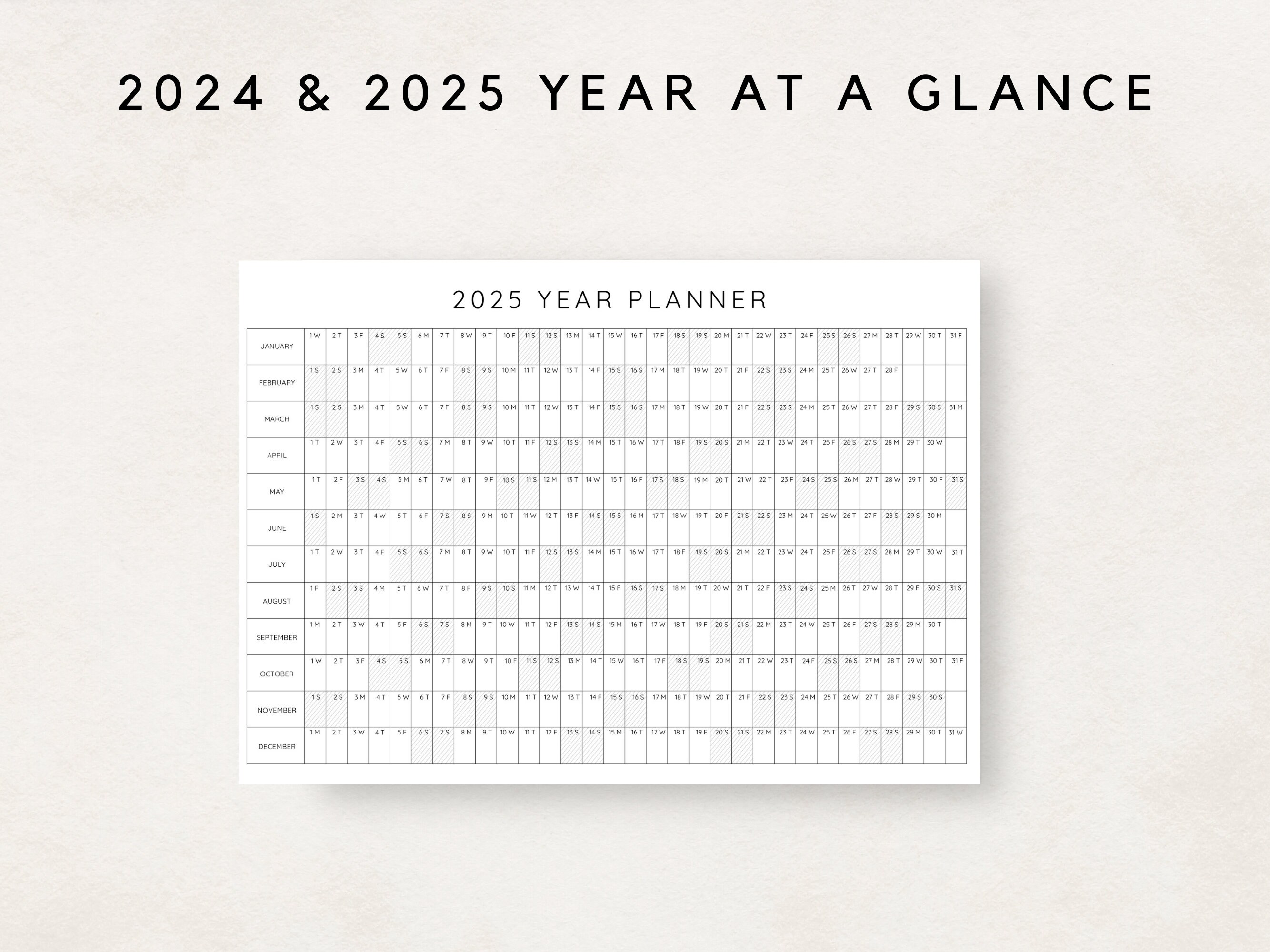 20242025 Yearly Planner, Year Planning Calendar, Calendar Poster, 2024
