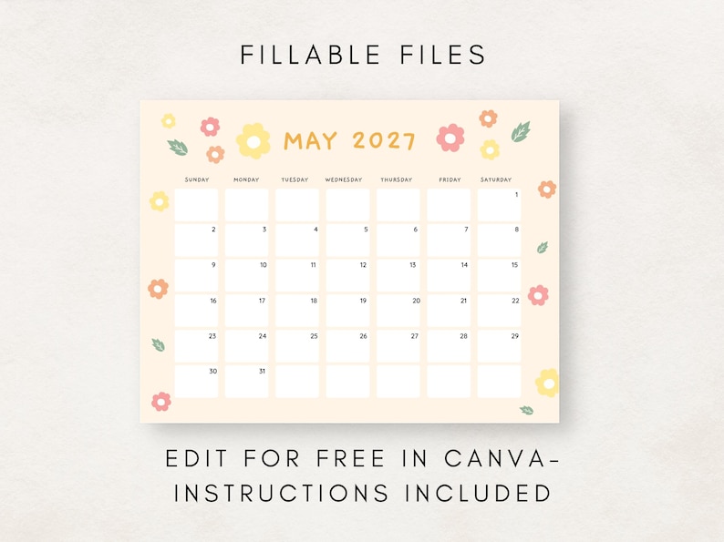 Stay organized with this 2027 calendar printable.