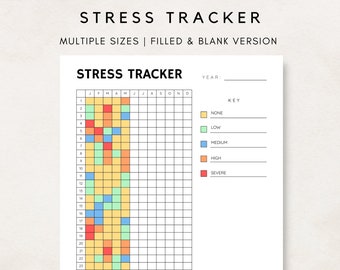 Stress Tracker Printable, Anxiety Tracker, Anxiety Journal, Mental Health, Mental Health Tracker, Printable Tracker, Daily Mood Tracker
