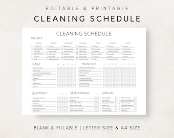 Cleaning Checklist, Cleaning Schedule, Spring Cleaning, ADHD Cleaning, House Cleaning, Cleaning Template, Cleaning PDF, Cleaning List