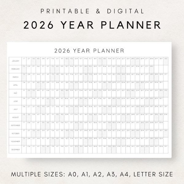 2026 Full Year Planner - Etsy UK