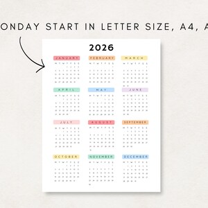 Plan ahead with this 2026 Yearly Calendar Printable! This digital download offers an annual calendar to stay organized throughout the year.