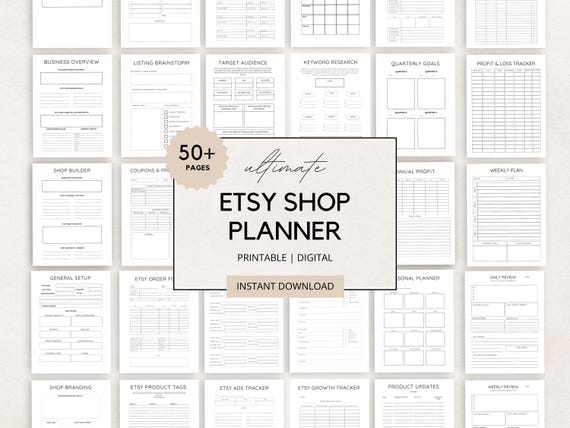 Etsy Shop Planner, Etsy Planner, Etsy Seller Plan, Etsy Business Plan, Etsy Planner, Etsy Shop Organization, Digital Etsy Shop Planner
