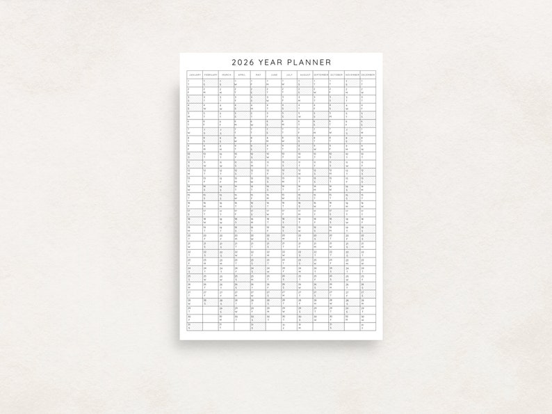 Plan your year with this 2026 Yearly Planner Printable! This digital download offers 2026 annual agenda and wall calendar template. Perfect for professionals, students, and those seeking an efficient planning solution.