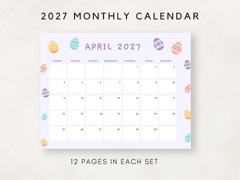 Stay organized with this 2027 calendar printable.