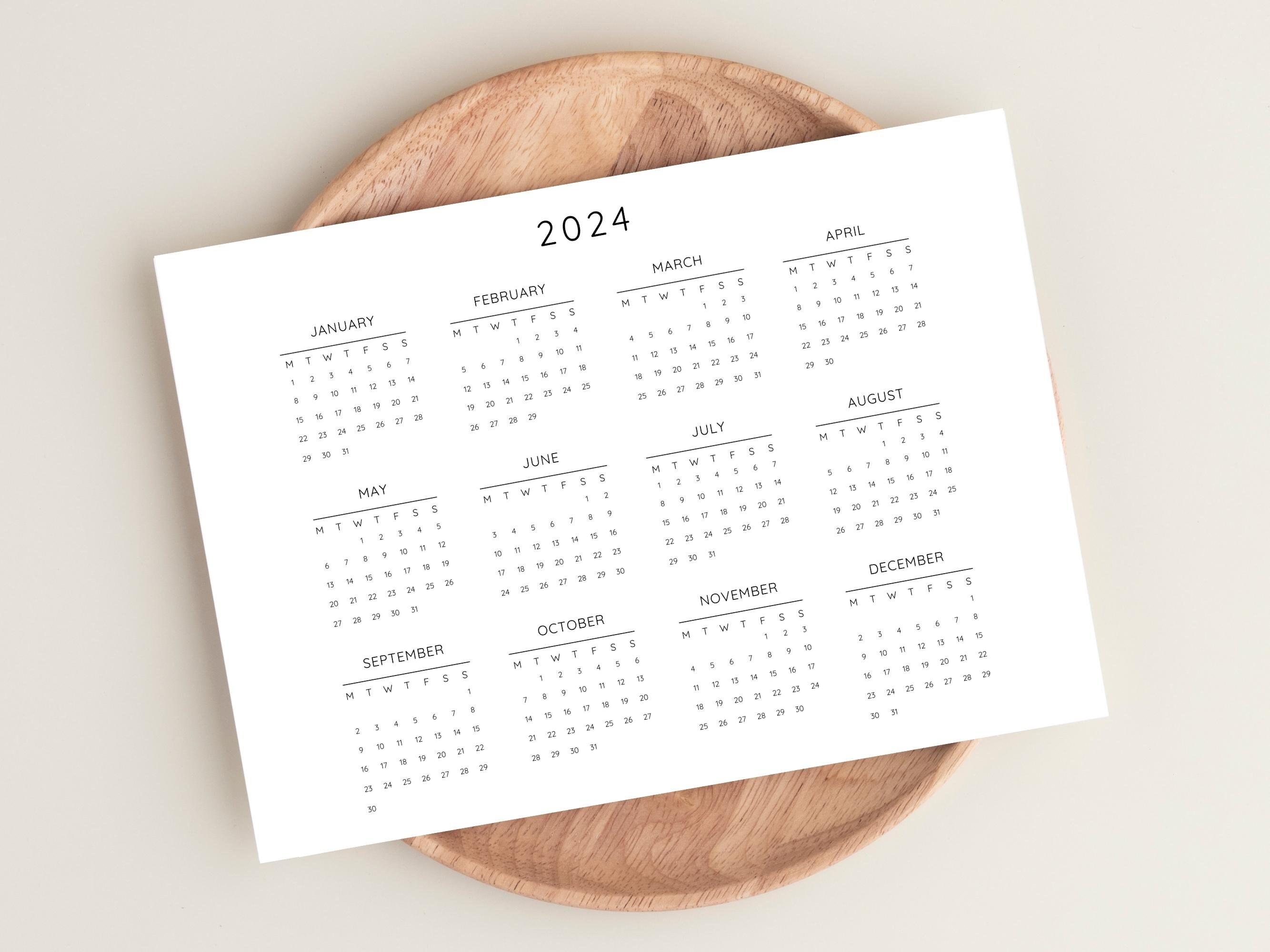 2024-2025 Yearly Calendar, Printable Calendar, 2024-2025 Calendar ...