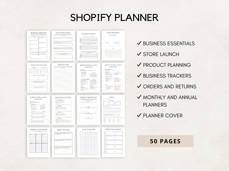 Maximize the potential of your Shopify store with this Shopify Planner. This planner is specifically designed for Shopify store owners, helping you manage products, track sales, plan marketing campaigns, and stay organized with ease.