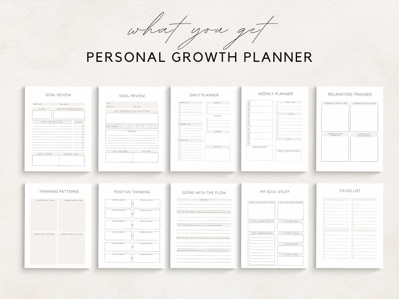 Unlock your full potential and transform your life with this Personal Growth Planner Printable. Designed to help you achieve your personal development goals, this planner will guide you through every step of your growth journey.