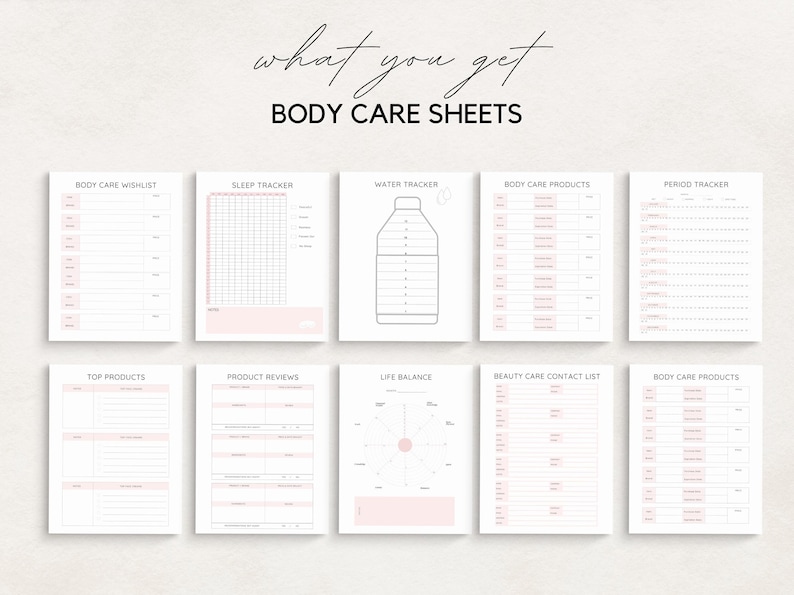 Stay organized and enhance your beauty routine with this Beauty Planner/ Self Care Planner Printable. Perfect for anyone who wants to track their skincare, makeup, haircare, and wellness goals.
