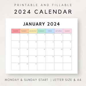 Månadskalender 2024, Utskrivbar kalender 2024, Tom kalender 2024, Kalendermall, 12-månaderskalender, Månad i korthet, Planerare 2024