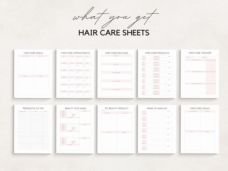 Stay organized and enhance your beauty routine with this Beauty Planner/ Self Care Planner Printable. Perfect for anyone who wants to track their skincare, makeup, haircare, and wellness goals.