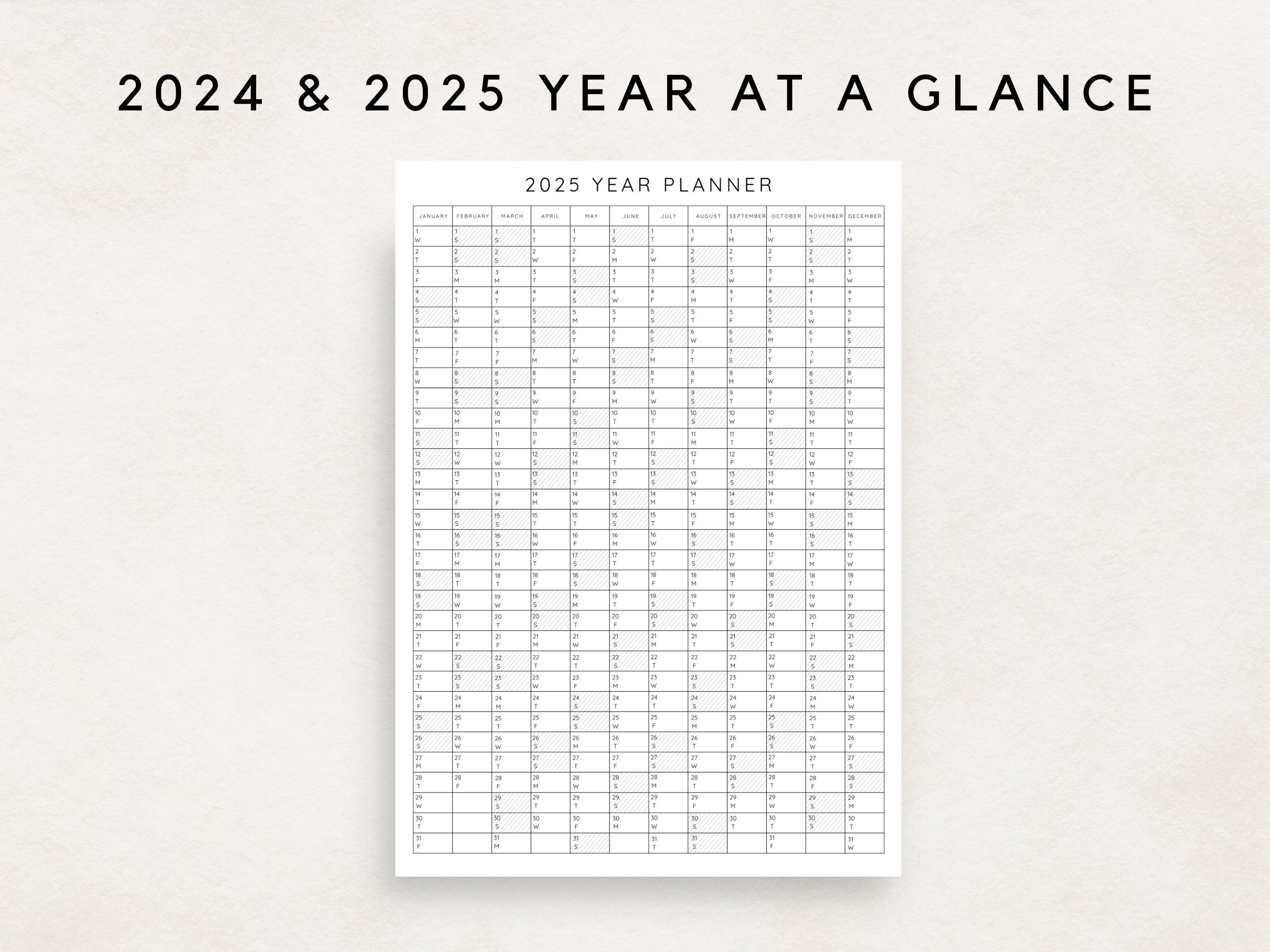 2024 2025 yearly planner year planning calendar calendar poster 2024