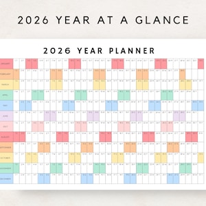 Plan your year with this 2026 Yearly Planner Printable! This digital download offers 2026 annual agenda and wall calendar template. Perfect for professionals, students, and those seeking an efficient planning solution.